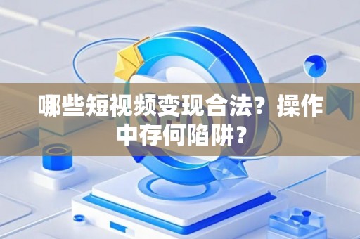 哪些短视频变现合法？操作中存何陷阱？